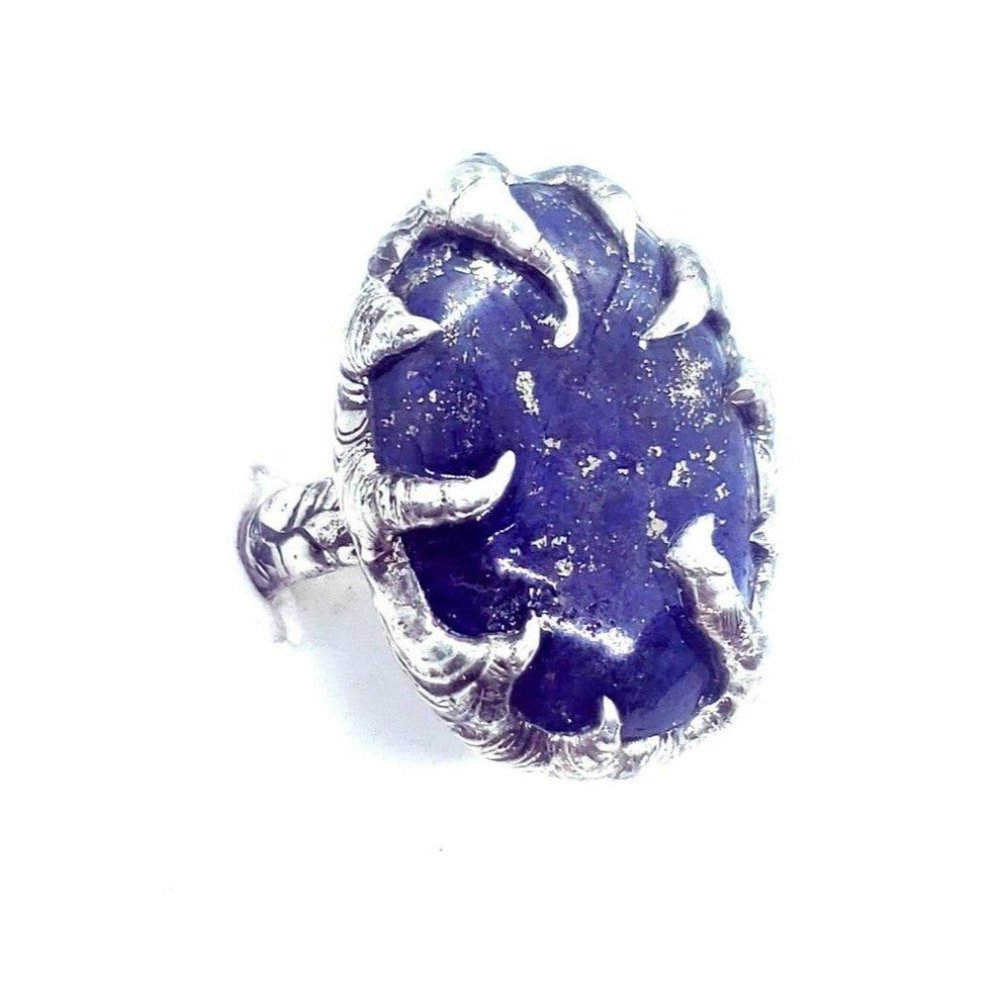Gothic Lapis Lazuli Statement Ring - image 7